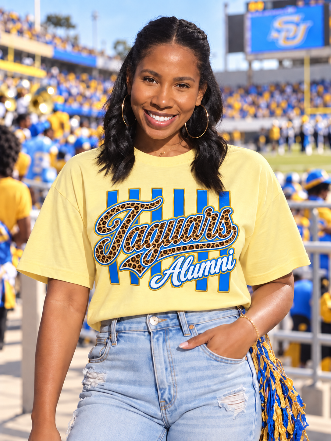 Jaguar Alumni Striped T-Shirt (Women)